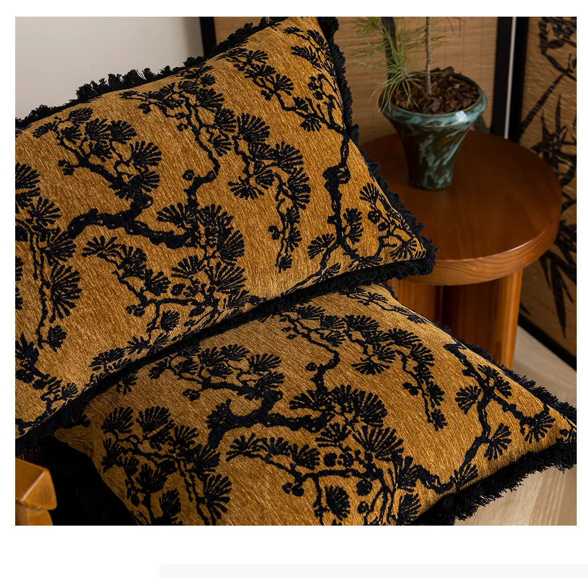 Embroidered Cushion Cover - Classic Chinese Style, Floral and Refined