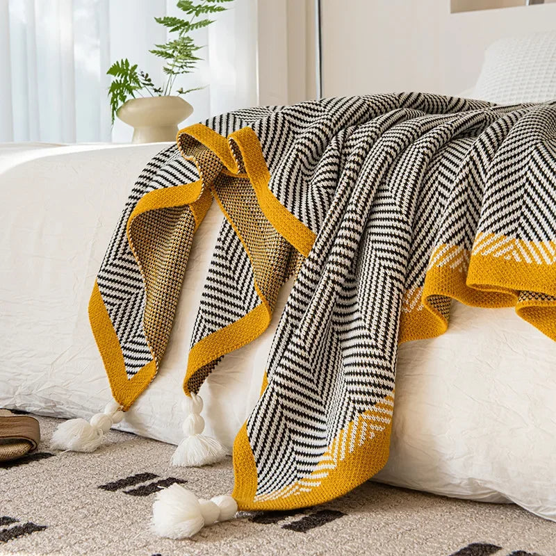 Jacquard plaid with chevron pattern