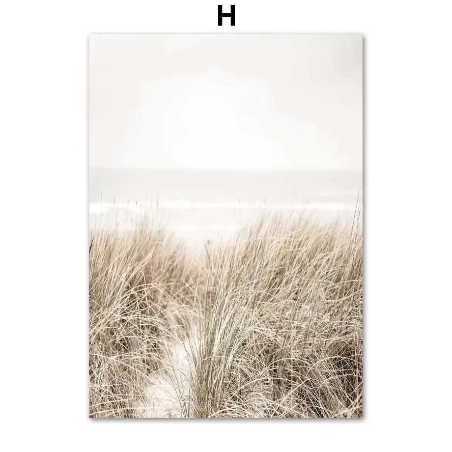 Affiche Murale – Phare, Palmier, Coquillage & Pissenlit | Impression sur Toile