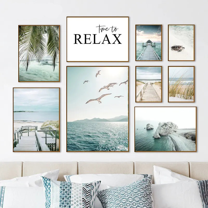 Affiche Murale – Scène de Plage & Océan | Impression sur Toile