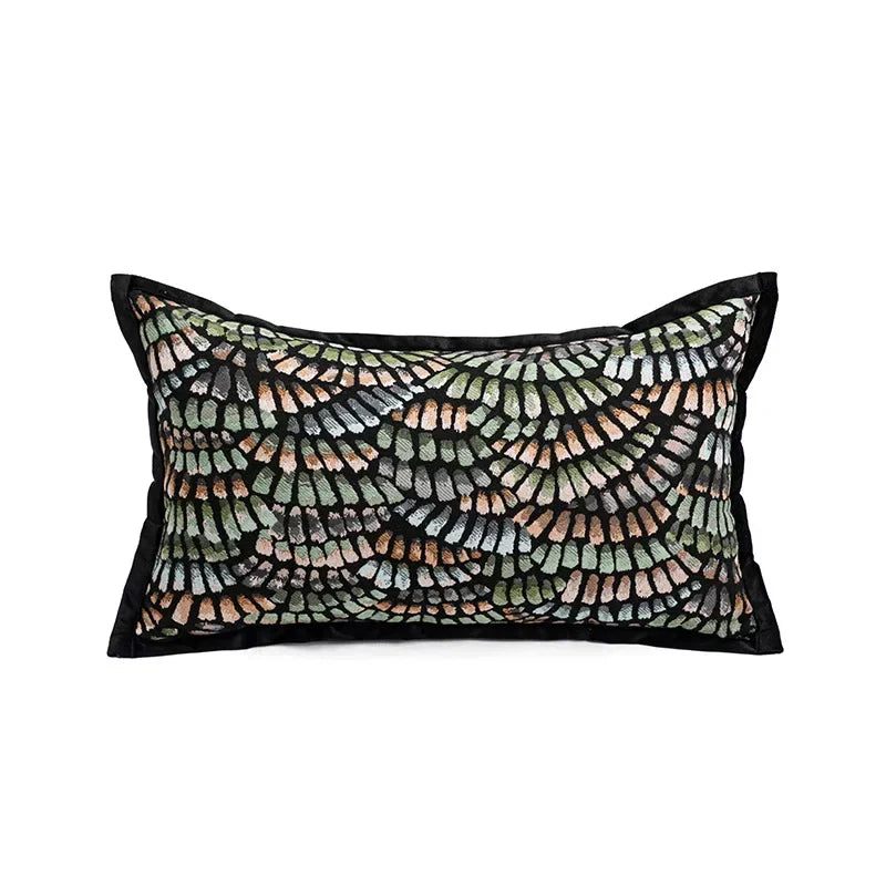 Jacquard cushion cover – Abstract forest pattern
