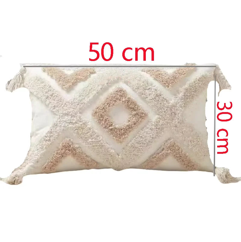 Bohemian tufted cushion cover with pompoms – "Bohemian" collection