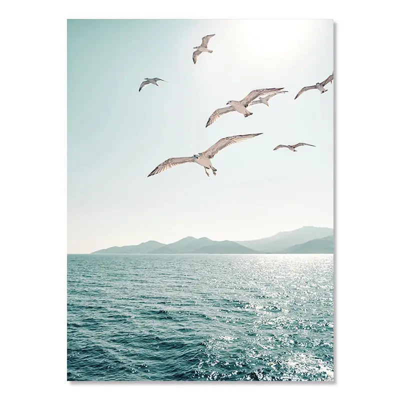 Affiche Murale – Scène de Plage & Océan | Impression sur Toile