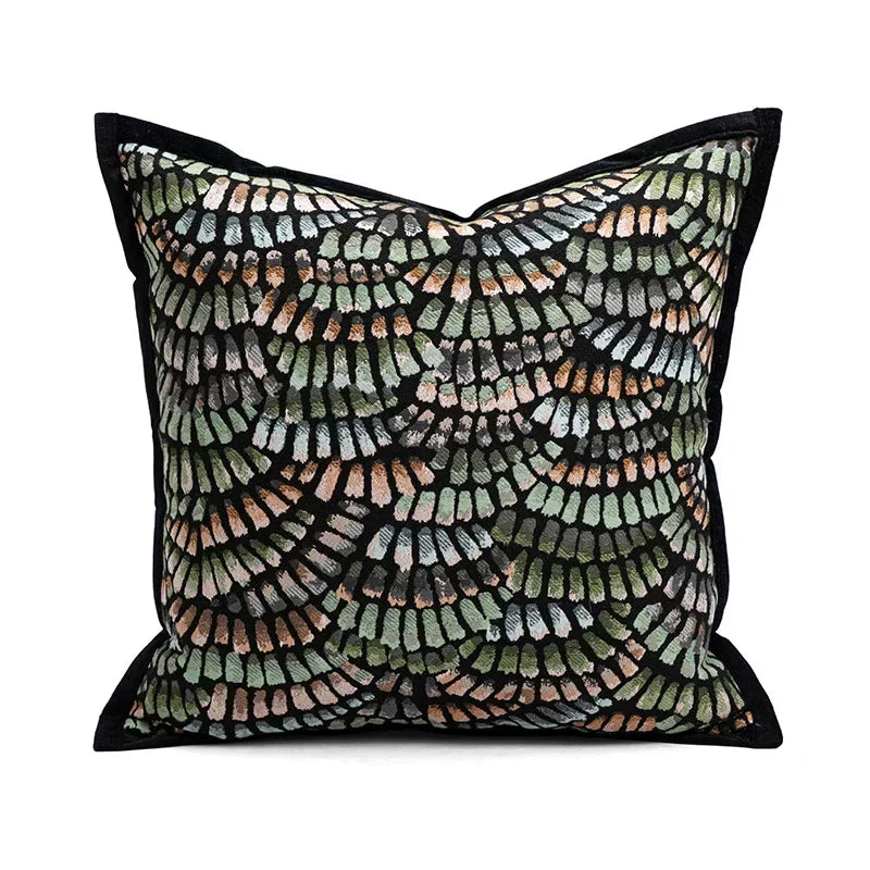 Jacquard cushion cover – Abstract forest pattern
