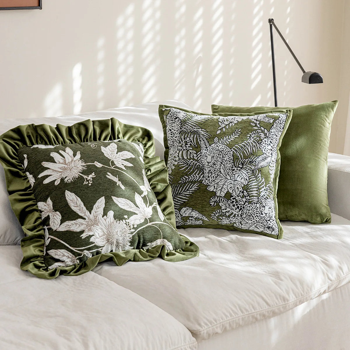 3-Pattern Cushion Cover – “Greenery” Collection