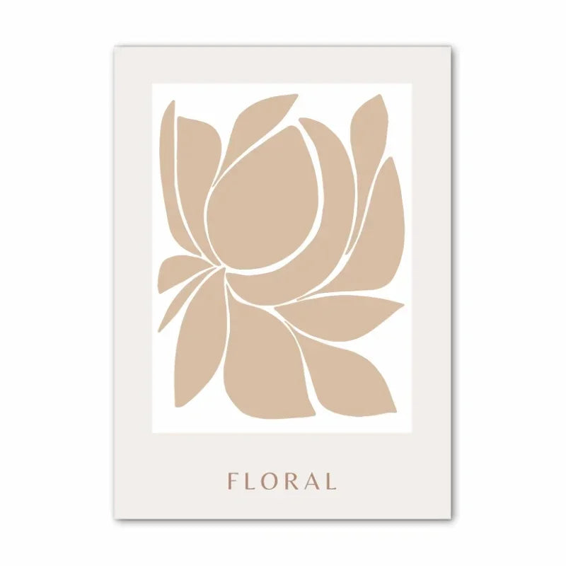 Affiche Abstraite Minimaliste – Feuille d’Érable & Paysage de Plage | Impression sur Toile