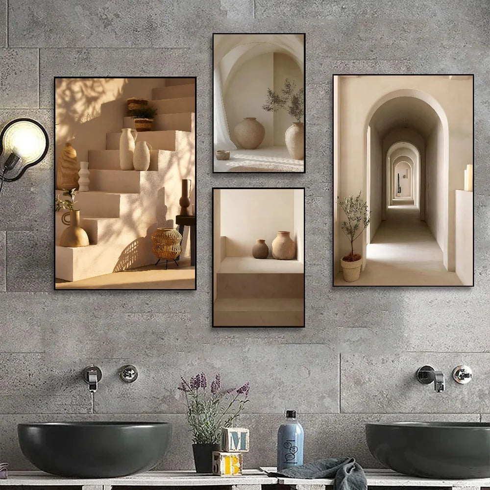 Affiche Murale – Architecture Marocaine & Nature Morte | Style Moderne & Bohème