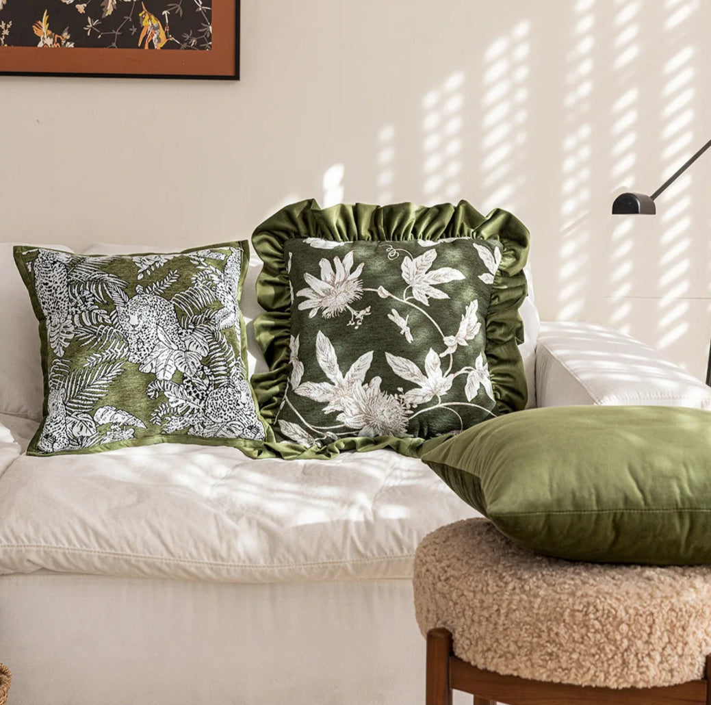 3-Pattern Cushion Cover – “Greenery” Collection
