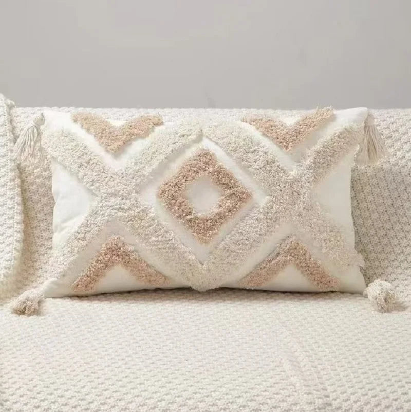 Bohemian tufted cushion cover with pompoms – "Bohemian" collection