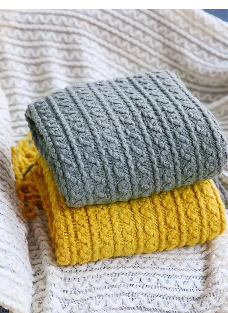 Plain Blanket with Fringe Soft and Light – 2 Sizes