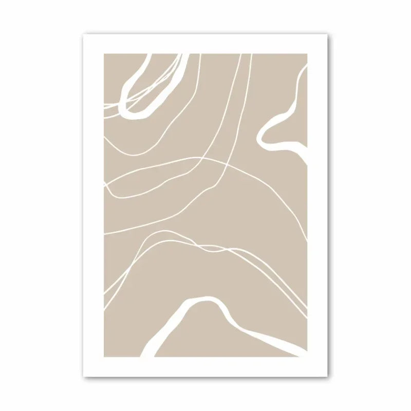 Affiche Abstraite Minimaliste – Feuille d’Érable & Paysage de Plage | Impression sur Toile