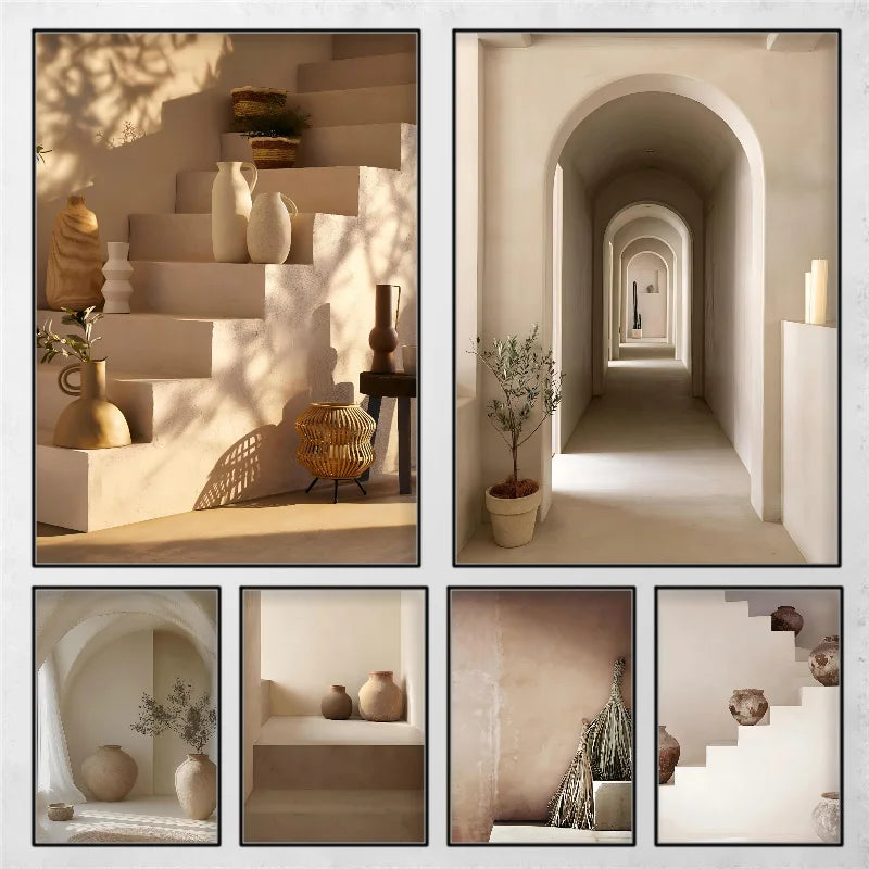 Affiche Murale – Architecture Marocaine & Nature Morte | Style Moderne & Bohème