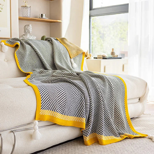 Jacquard plaid with chevron pattern