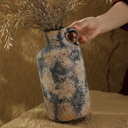 "Vintage Shibori" ceramic vase