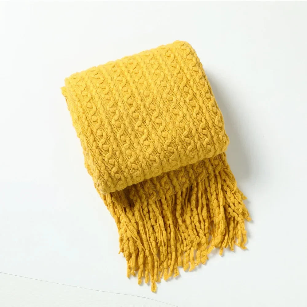 Plain Blanket with Fringe Soft and Light – 2 Sizes