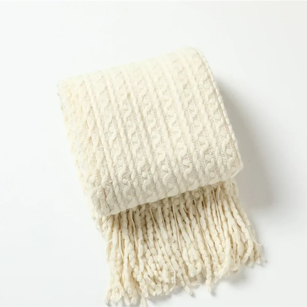 Plain Blanket with Fringe Soft and Light – 2 Sizes