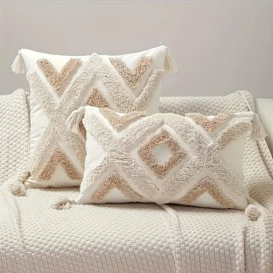 Bohemian tufted cushion cover with pompoms – "Bohemian" collection