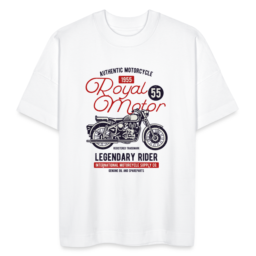 T-shirt bio "Royal motor" oversize - white